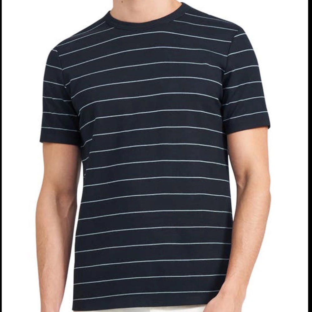 Theory Men's Essential Anemone Pinstripe T-Shirt - Picture 1 of 5